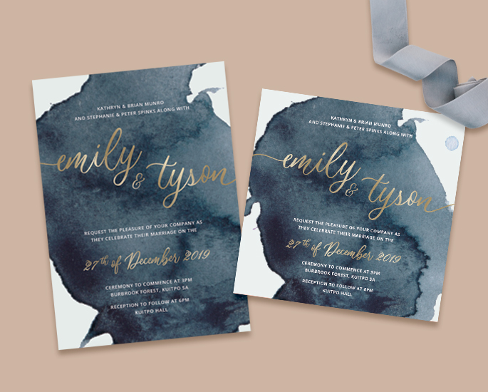our offering shape papermint custom wedding invitation and stationery design